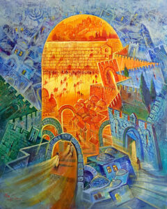The Heavenly Jerusalem and the Earthly Jerusalem, Painting by Al